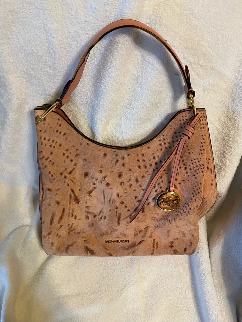 Michael Kors Blush Pink MK Logo Shoulder Bag